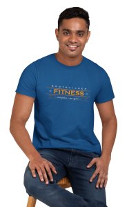 Bodybuilder Fitness, No Pain, No Gain, Round Neck Gym Tshirt (Blue Tshirt) - Clothes for Gym Lovers - Suitable for Gym Going Person - Foremost Gifting Material for Your Friends and Close Ones