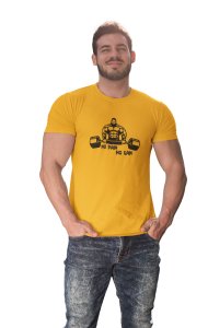 Exercising Bodybuilder, Round Neck Gym Tshirt (Yellow Tshirt) - Foremost Gifting Material for Your Friends and Close Ones
