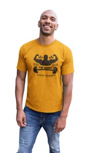 Stop Wishing, Round Neck Gym Tshirt (Yellow Tshirt) - Foremost Gifting Material for Your Friends and Close Ones