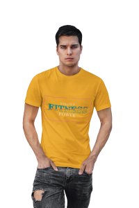 Strong Fitness Power, Inside Box, Round Neck Gym Tshirt (Yellow Tshirt) - Clothes for Gym Lovers - Suitable for Gym Going Person - Foremost Gifting Material for Your Friends and Close Ones