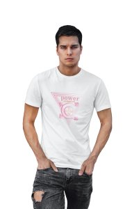 Power Unlimited, (BG Pink), Round Neck Gym Tshirt - Clothes for Gym Lovers (White Tshirt) - Foremost Gifting Material for Your Friends and Close Ones