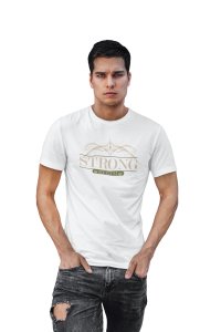 Strong By Gym Round Neck Gym Tshirt (White Tshirt) - Clothes for Gym Lovers - Foremost Gifting Material for Your Friends and Close Ones