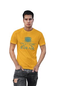 8:30 AM Round Neck Gym Tshirt (Yellow Tshirt) - Clothes for Gym Lovers - Suitable for Gym Going Person - Foremost Gifting Material for Your Friends and Close Ones