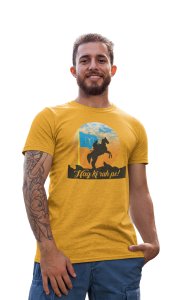 Haq ki Raah pe - Yellow - The Ertugrul Ghazi - 100% cotton t-shirt for Men with soft feel and a stylish cut