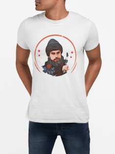 Turgut alp - Character Illustration - White - The Ertugrul Ghazi - 100% cotton t-shirt for Men with soft feel and a stylish cut