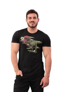 T-rex - dinasour - Black - printed T-shirts -Abstract Funny thoughtful creative illustrations - Men's stylish clothing - Cool tees for boys