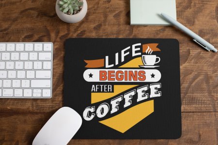 Life Begins After Coffee- Black - designable keychains