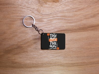 The More You Learn ,The MoreYou Earn -Black- Designable Dialogues Keychain(Combo Set Of 2)