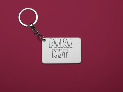 Paka Mat - White - Designable Dialogues Keychain ( Combo Set Of 2)