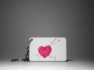 Pink Woolen Heart-White -Valentine's Special Keychains(Pack Of 2)
