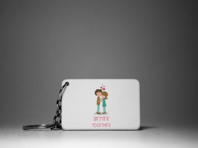 Better Together Forehead Kiss -White -Valentine's Special Keychains(Pack Of 2)