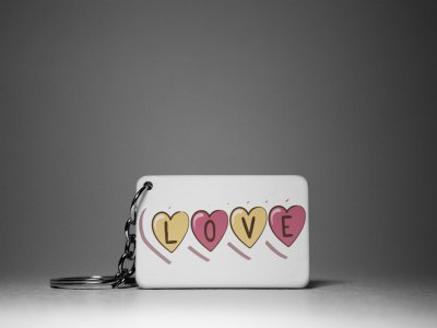 LOVE -White -Valentine's Special Keychains(Pack Of 2)
