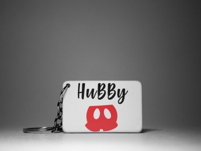 Hubby And Wifey-Couple Keychain -White -Valentine's Special Keychains(Pack Of 2)