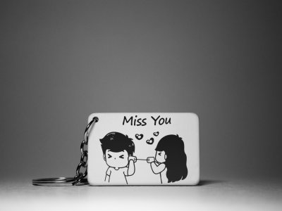 Miss You-White -Valentine's Special Keychains(Pack Of 2)