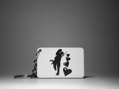 Man Lifting Woman -White -Valentine's Special Keychains(Pack Of 2)