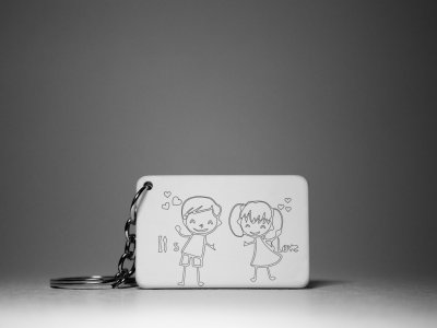 It's Love -White -Valentine's Special Keychains(Pack Of 2)