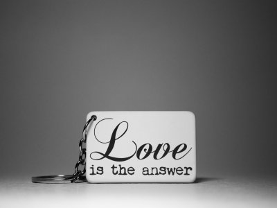 Love Is The Answer-White -Valentine's Special Keychains(Pack Of 2)