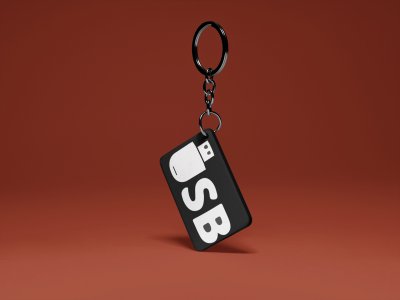 USB - Black -Designable Dialogues Keychain (Combo Set Of 2)