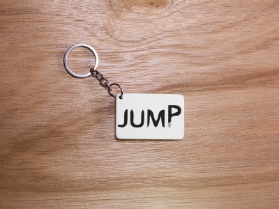 Jump -White - Designable Dialogues Keychain (Combo Set Of 2)