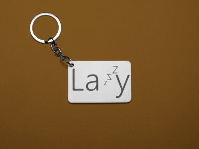 Lazy -White -Designable Dialogues Keychain (Combo Set Of 2)