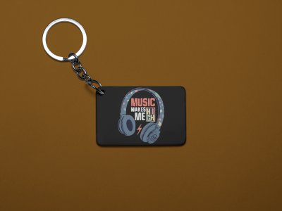 Music Makes Me High -Black - Designable Dialogues Keychain (Combo Set Of 2)