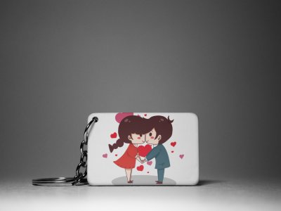 Couple Holding Hands-Animation-White -Valentine's Special Keychains(Pack Of 2)