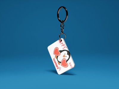 Happy Valentine's Day-Cute penguin-White -Valentine's Special Keychains(Pack Of 2)