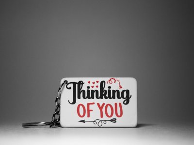 Thinking Of You -White -Valentine's Special Keychains(Pack Of 2)