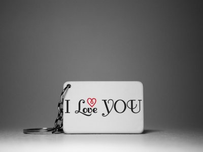 I Love You Text In Black-White -Valentine's Special Keychains(Pack Of 2)