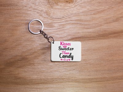 Kisses Sweeter Than Candy-White -Valentine's Special Keychains(Pack Of 2)