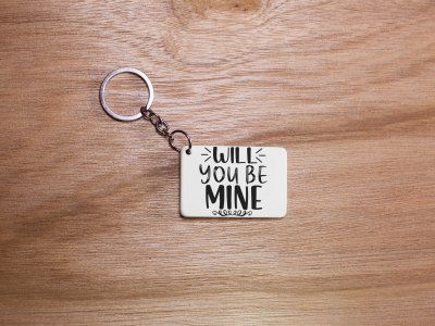 Will You Be Mine-White -Valentine's Special Keychains(Pack Of 2)