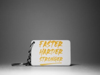 Faster, Harder, Stronger -White -Designable Keychains(Pack Of 2)