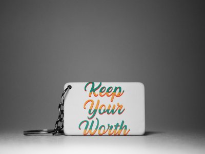 Keep Your Worth-White -Designable Keychains(Pack Of 2)