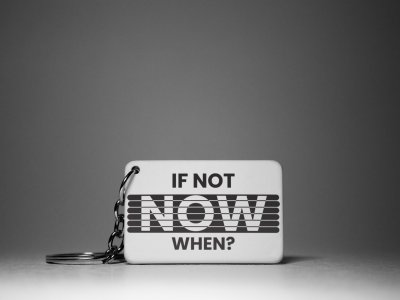 If Not Now, When?-White -Designable Keychains(Pack Of 2)