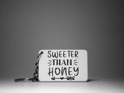 Sweeter Than Honey-White -Designable Keychains(Pack Of 2)