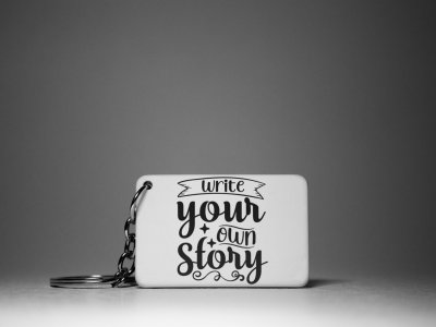 Write Your Own Story -White -Designable Keychains(Pack Of 2)