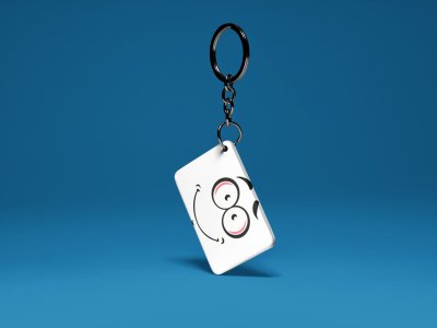 Smile Emoji -White -Designable Emoji Keychains(Pack Of 2)