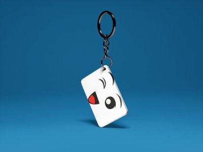Smile With Wink Emoji -White -Designable Emoji Keychains(Pack Of 2)