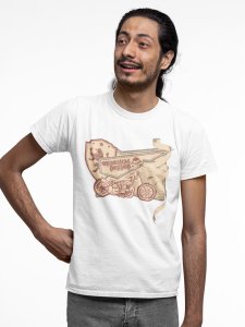 Motorcycle - vintage - White - printed T-shirts - Men's stylish clothing - Cool tees for boys