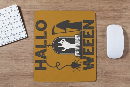 Halloween graveyard - text illustration graphic -Halloween Theme Mousepad