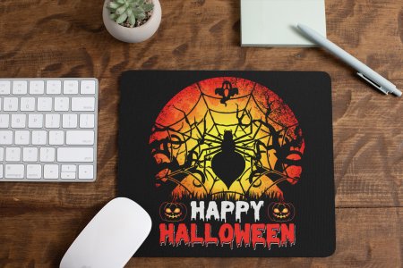 Happy Halloween, Spider web -Halloween Theme Mousepad