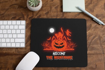Welcome the nightmare, (BG Red) -Halloween Theme Mousepad