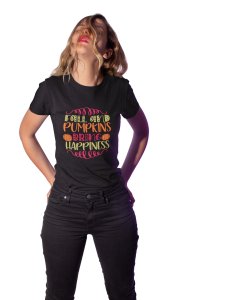 Fall and pumpkins - Printed Tees for Women's- designed for Halloween