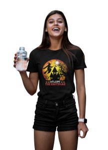 Welcome the Nightmare - Printed Tees for Women's - designed for Halloween