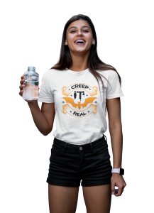 Creep it, curved lines- Printed Tees for Women's -designed for Halloween