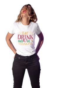 Eat drink - Printed Tees for Women's -designed for Halloween