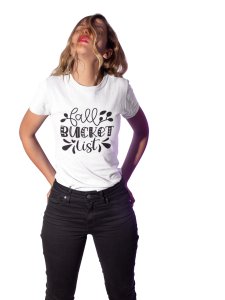 Fall bucket list- Printed Tees for Women's -designed for Halloween
