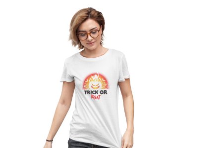 Trick or treat - Printed Tees for Women's -designed for Halloween