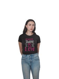 Where There is Love Girls Black-Printed T-Shirts