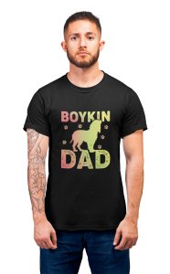 Boykin dad - printed stylish Black cotton tshirt- tshirts for men